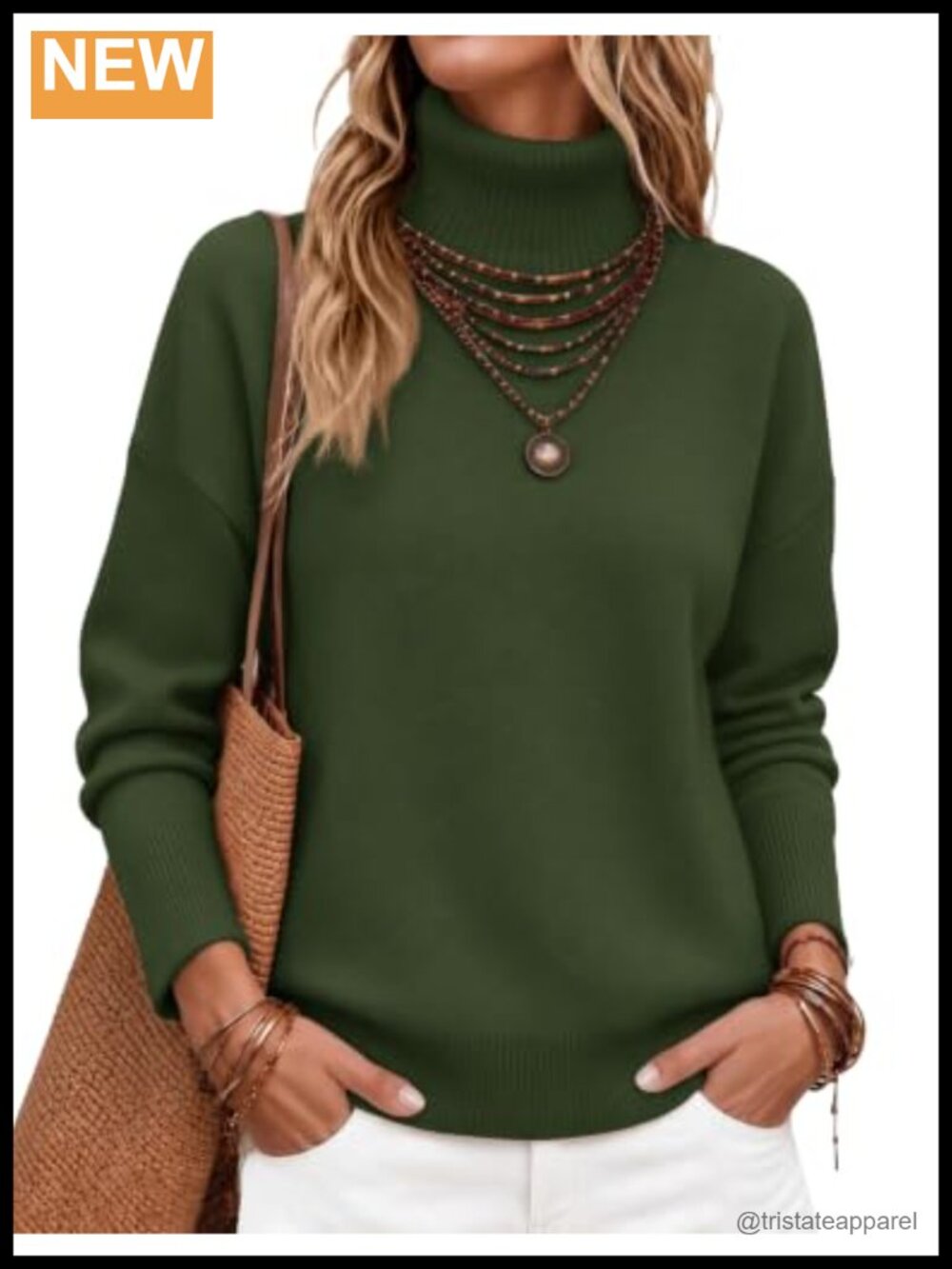 Zeagoo Women's Turtleneck Sweater Chunky Knitted Pullover